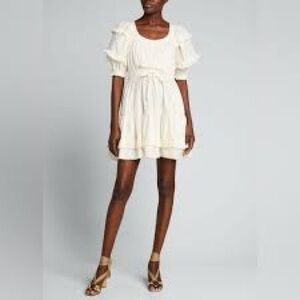 Ulla Johnson Cream Ruffle Mini Dress SZ 4